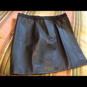 Black leather skirt